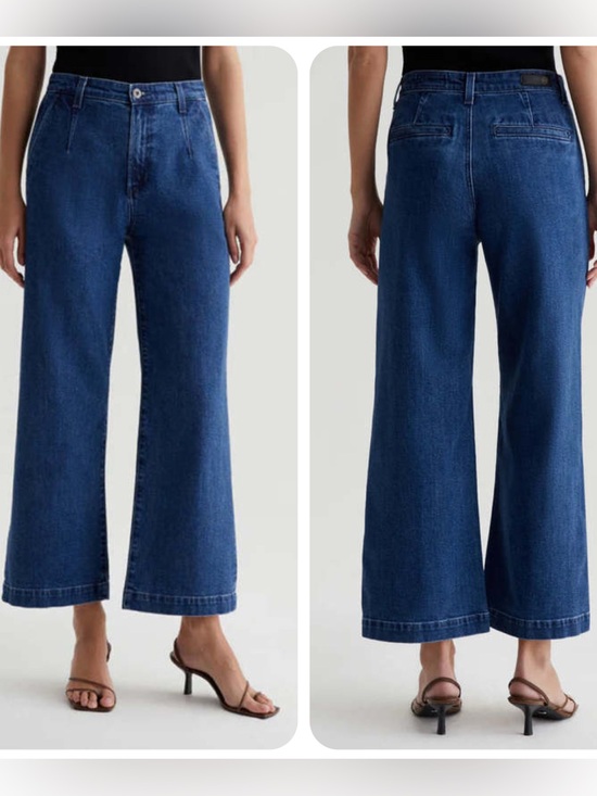 Ag Adriano Goldschmied Denim - AG Adriano Goldschmied Jeans Women’s 26 Blue Daneel High Rise Wide Leg Crop